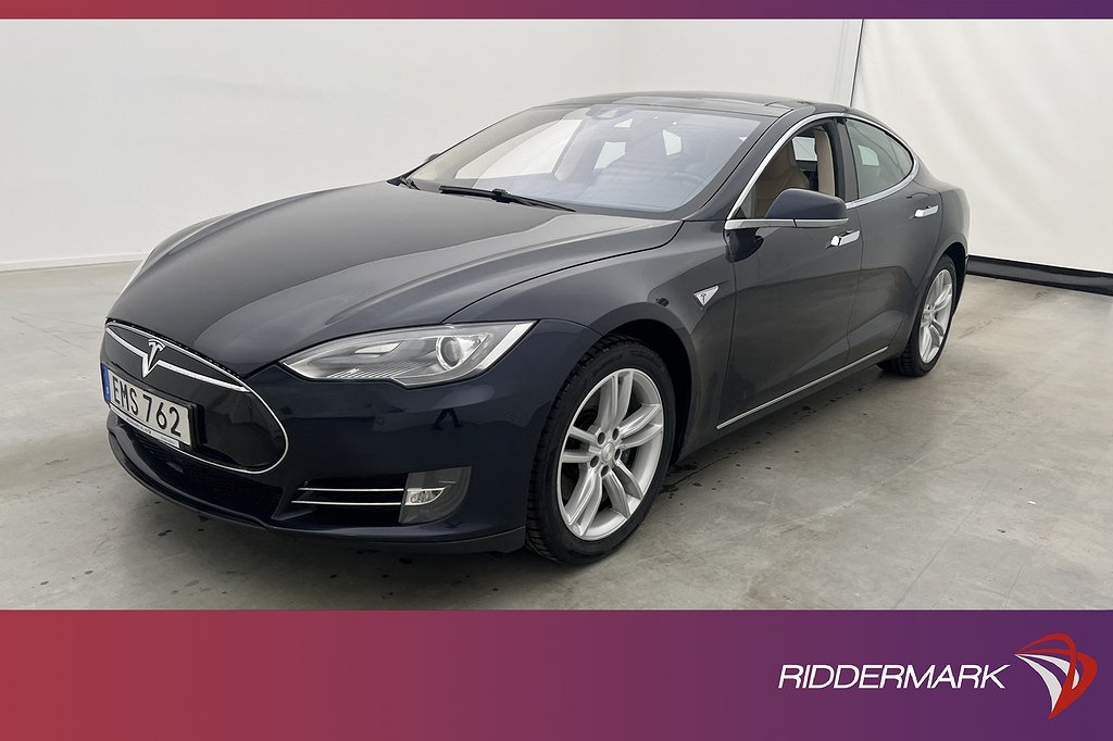 Tesla Model S 85 378hk Premium Pano Kamera Skinn Svensksåld