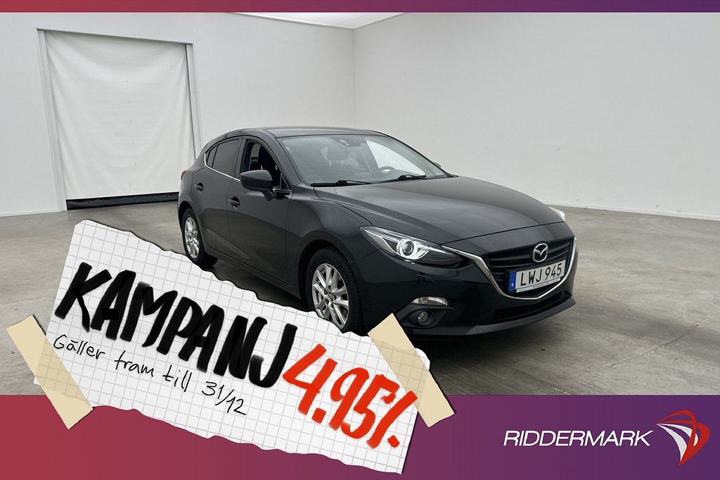 Mazda 3 Sport 2.0 120hk Vision B-Kamera Navi 4,95% Ränta