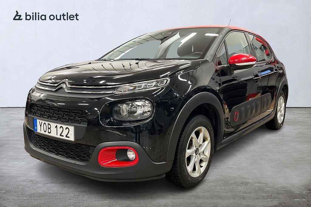 Citroën C3 1.2 VTi 83hk Carplay Farthållare Parkeringssensorer NYSERVAD