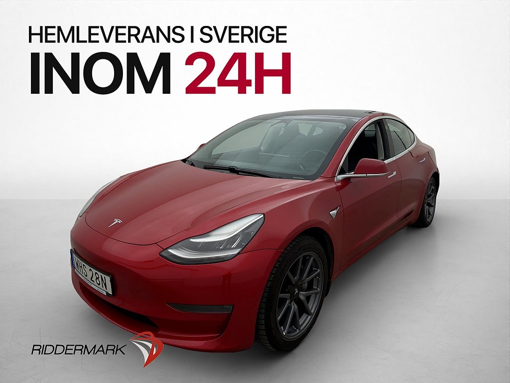 Tesla Model 3 Long Range AWD Panorama Kamera Navi Svensksåld