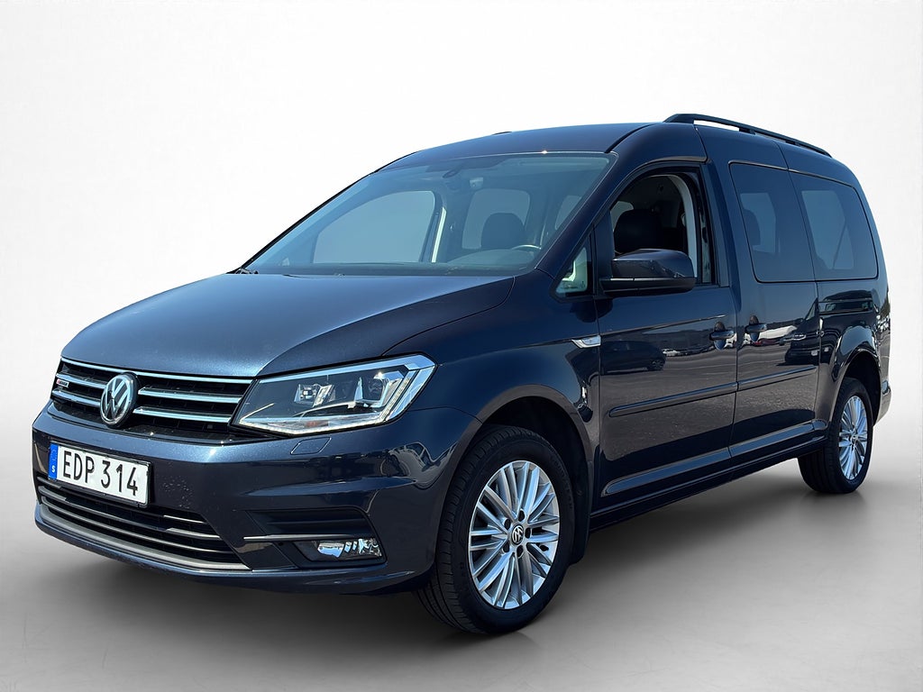 Volkswagen Caddy Maxi 4M Värmare Dragkrok B-Kamera 7-Sits
