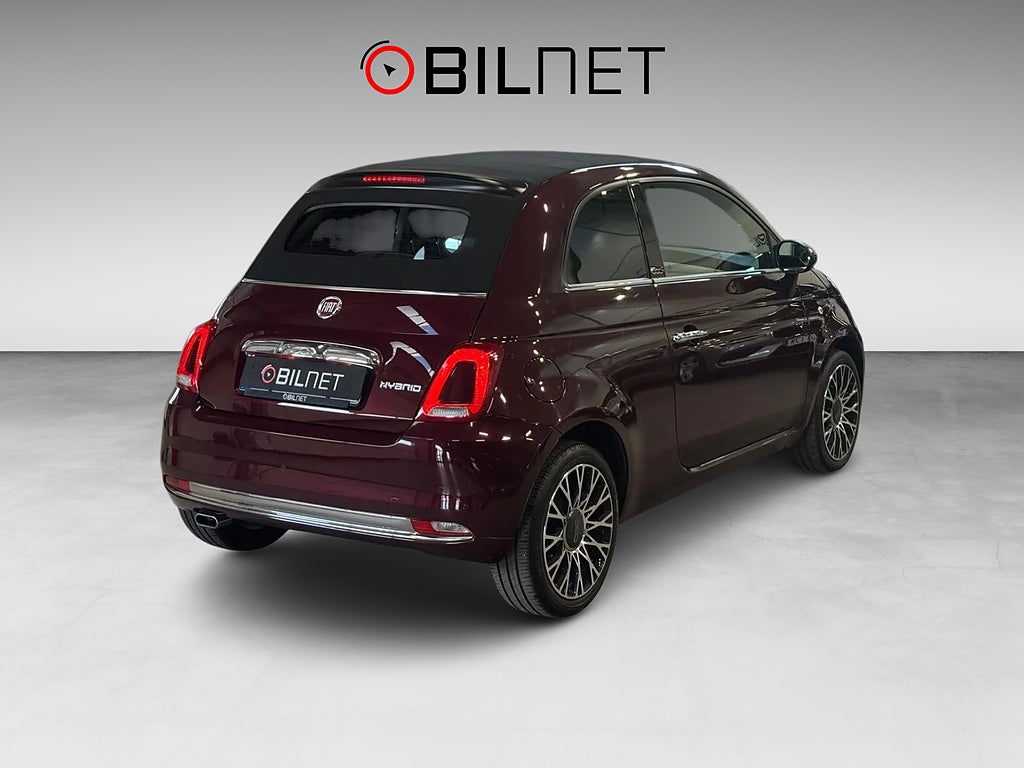 Fiat 500 Hybrid Lounge Star Edition Bordeaux Metallic Cabriolet