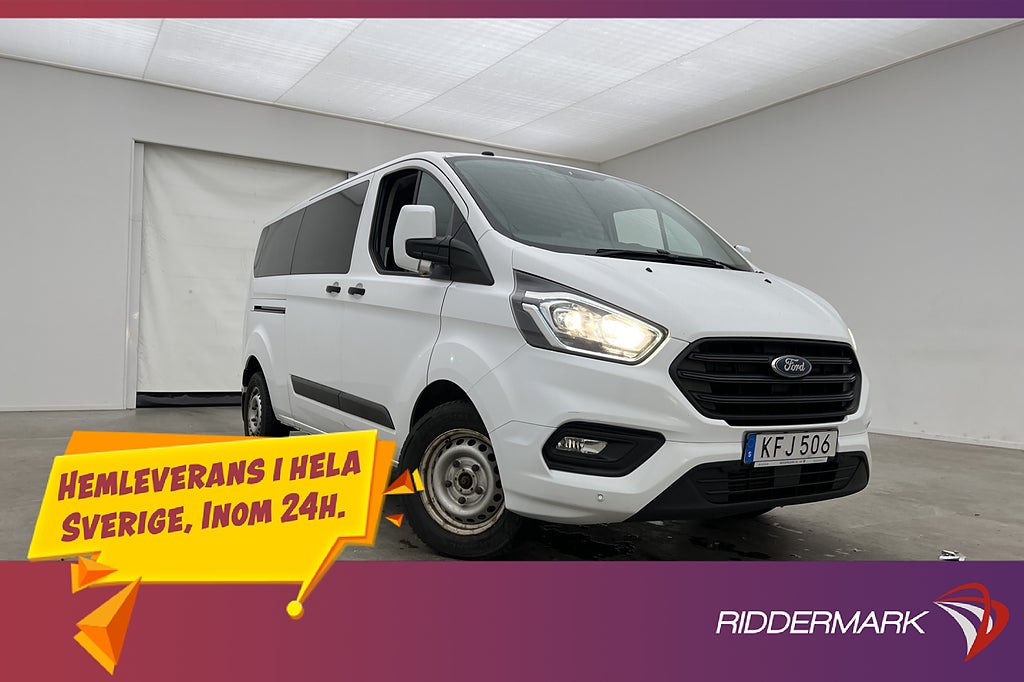 Ford Transit Custom Kombi Lång Värmare PDC Drag 9-Sits Moms