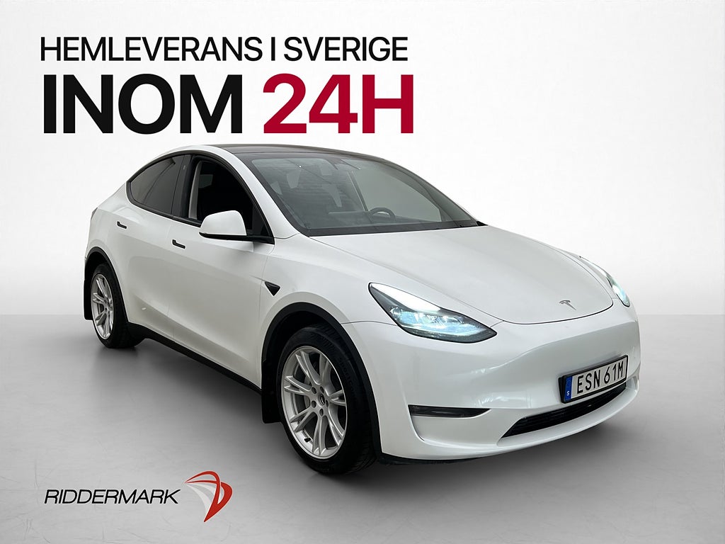 Tesla Model Y Long Range AWD Drag Autopilot Skinn Svensksåld