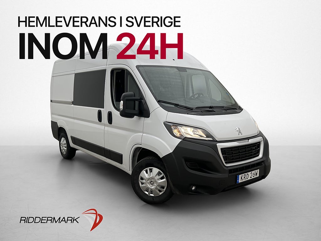 Peugeot Boxer L2H2 CrewVan 165hk Värm Drag Kamera 6-Sit Moms