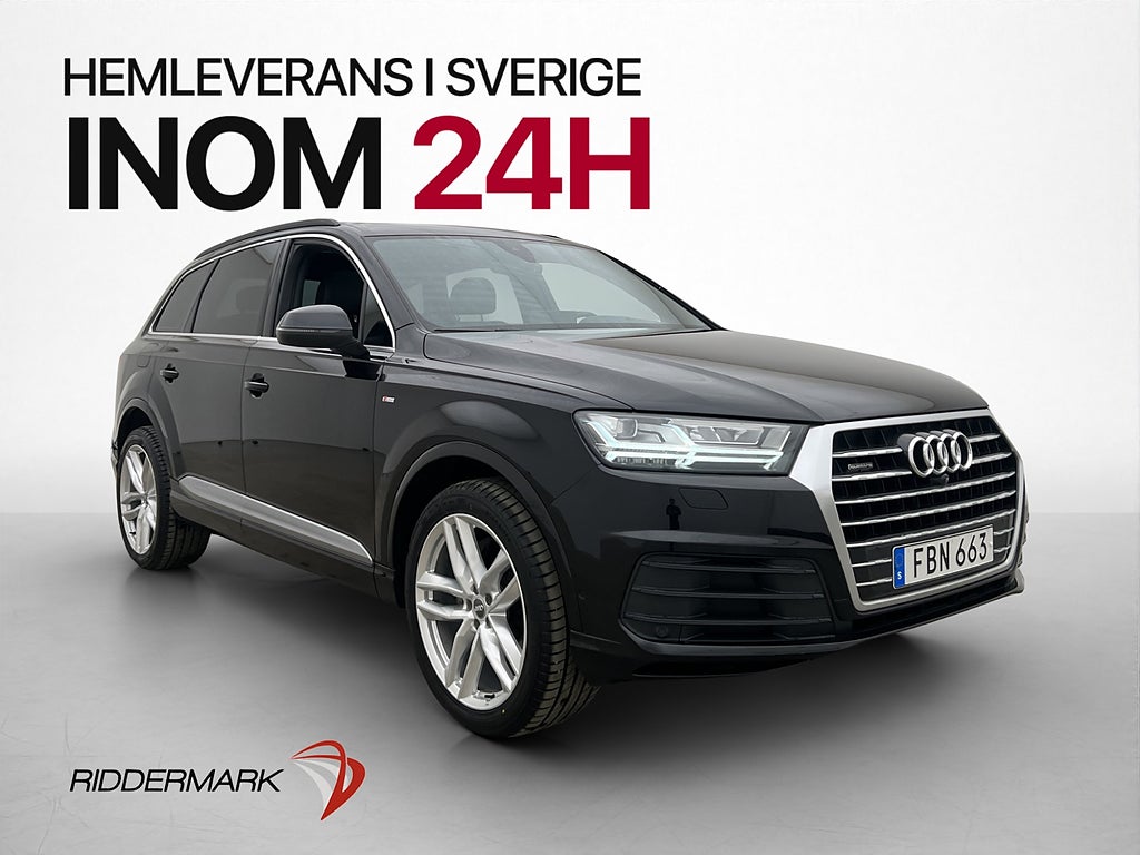 Audi Q7 TDI Q 272hk S-Line 7-Sits Pano Cockpit BOSE 360 Drag