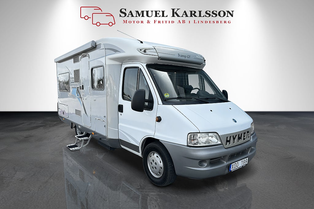 Hymer TRAMP 655 GT Truma med elpatron, Markis, B-kamera, 128 hk