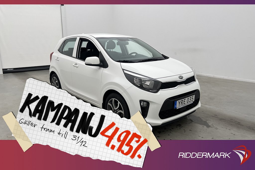 Kia Picanto 1.0 67hk Advance Plus Kamera CarPl 4,95% Ränta