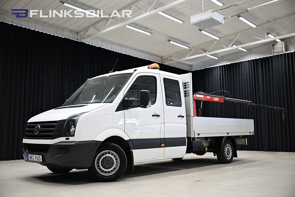 Volkswagen crafter 163HK Dubbelhytt|Flak|Kranbil|EnÄgare|Backkamera|Moms