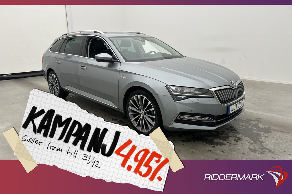 Skoda Superb 1.4 Plug-In 218hk L&K Cockpit Pano 4,95% Ränta