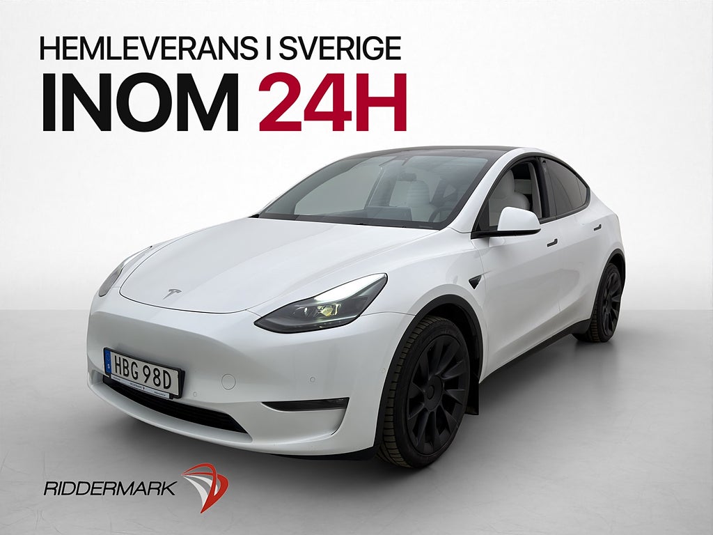 Tesla Model Y Long Range AWD Värmepump Ljus interiör Pano
