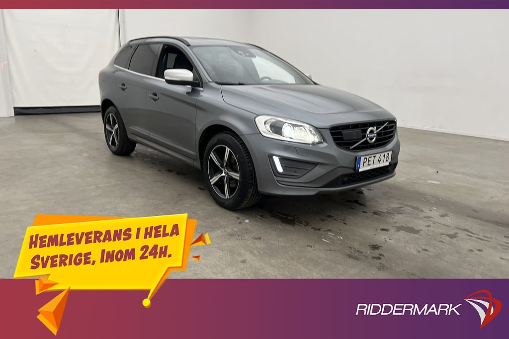 Volvo XC60 D4 190hk AWD R-Design D-värm Pano Backkamera Drag