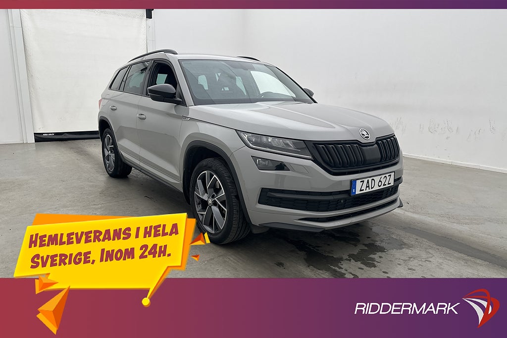 Skoda Kodiaq 2.0 TSI 4x4 Sportline 7-Sits Canton Kamera Drag