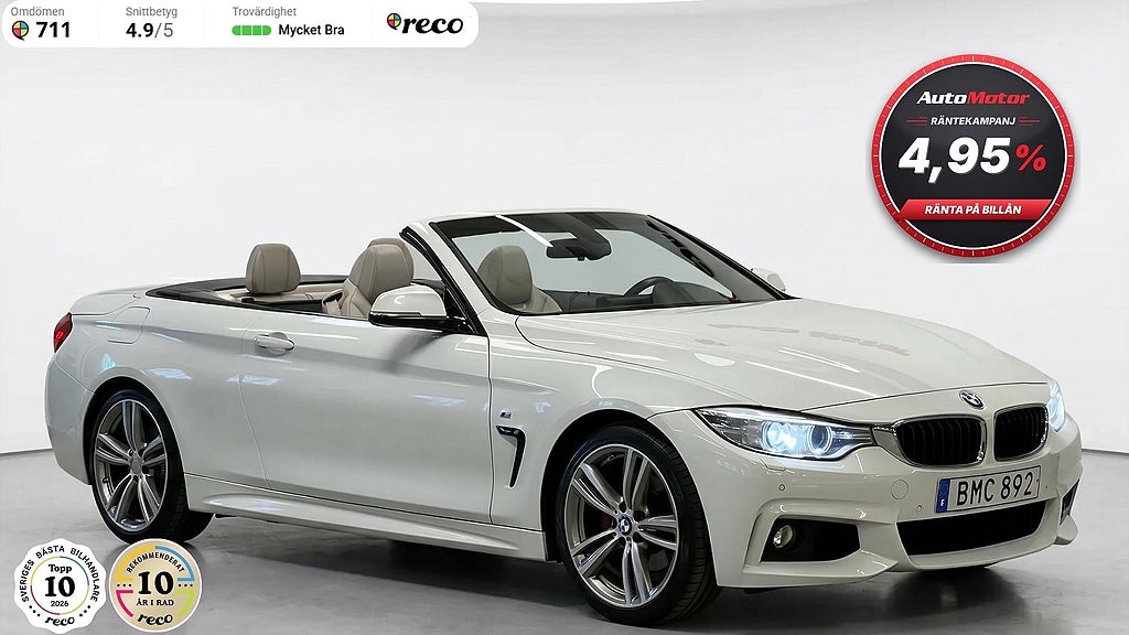 BMW 428 428i Cab M-sport Navi/H&K/Skinn 245HK