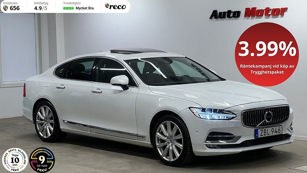 Volvo S90 D4 AWD Inscription 190hk Drag/Värmare/Taklucka/MOMS