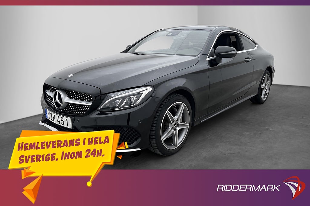 Mercedes-Benz C 200 Coupé 4M 184hk AMG Panorama Kamera Navi
