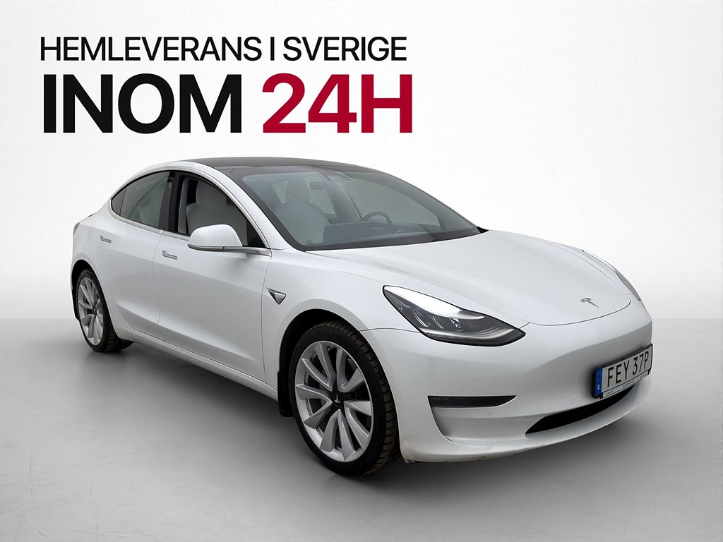 Tesla Model 3 Long Range AWD Värmare Autopilot Pano Läder