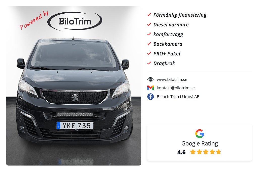 Peugeot Expert Panel Van 1.2t 2.0 BlueHDi |D-värm|B-kamera|Drag|PRO+