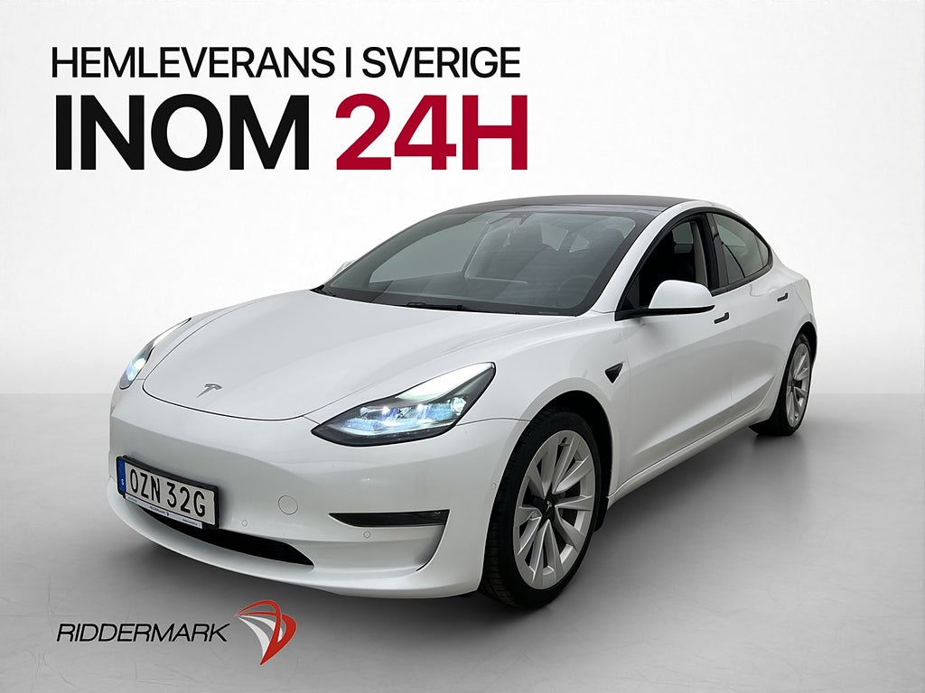 Tesla Model 3 Long Range AWD Kamera Rattvärme Svensksåld