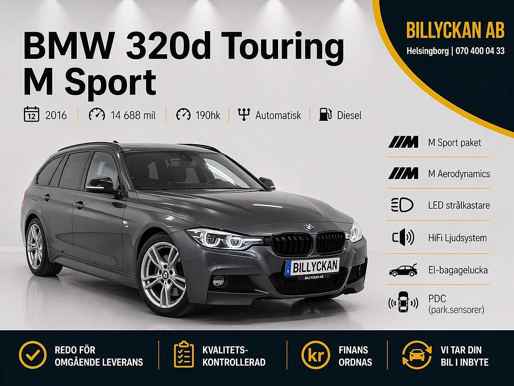 BMW 320 d LCI Touring M Sport HiFi|Rattvärme|S&V-hjul|PDC|190hk