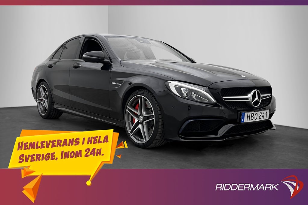 Mercedes-Benz C 63 S AMG Sportavgas Burmester Drivers SvSåld