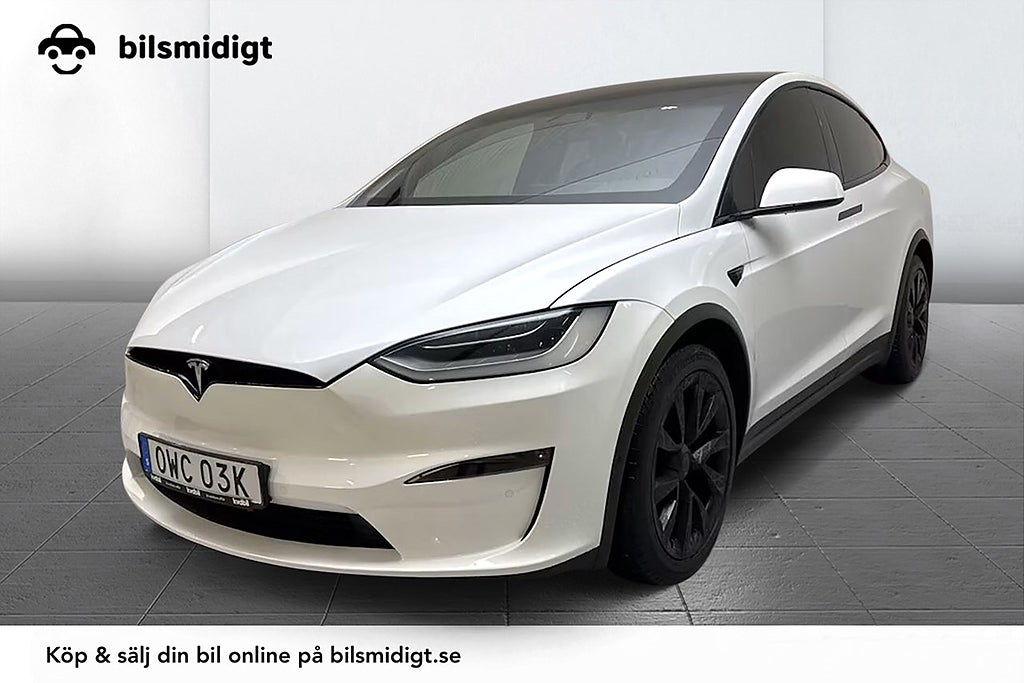 Tesla Model X Plaid 6-sits Drag Luftfj Yoke Pano V-Pump Premiumljud AP 1020hk