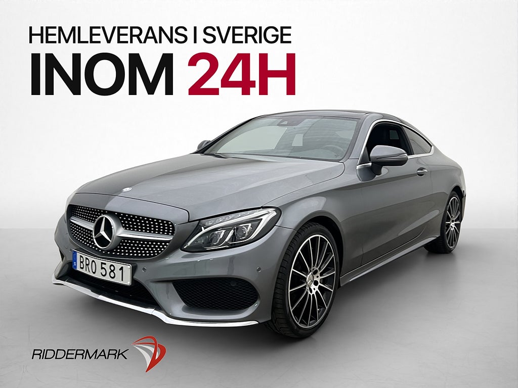 Mercedes-Benz C 250 Coupé AMG Pano Kamera Alcantara SV-Såld