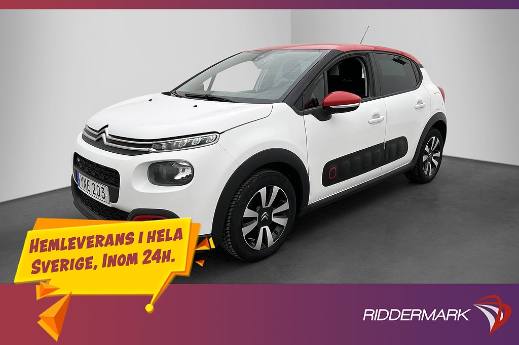 Citroën C3 82hk Feel Sensorer Farthållare CarPlay 0.47l/mil