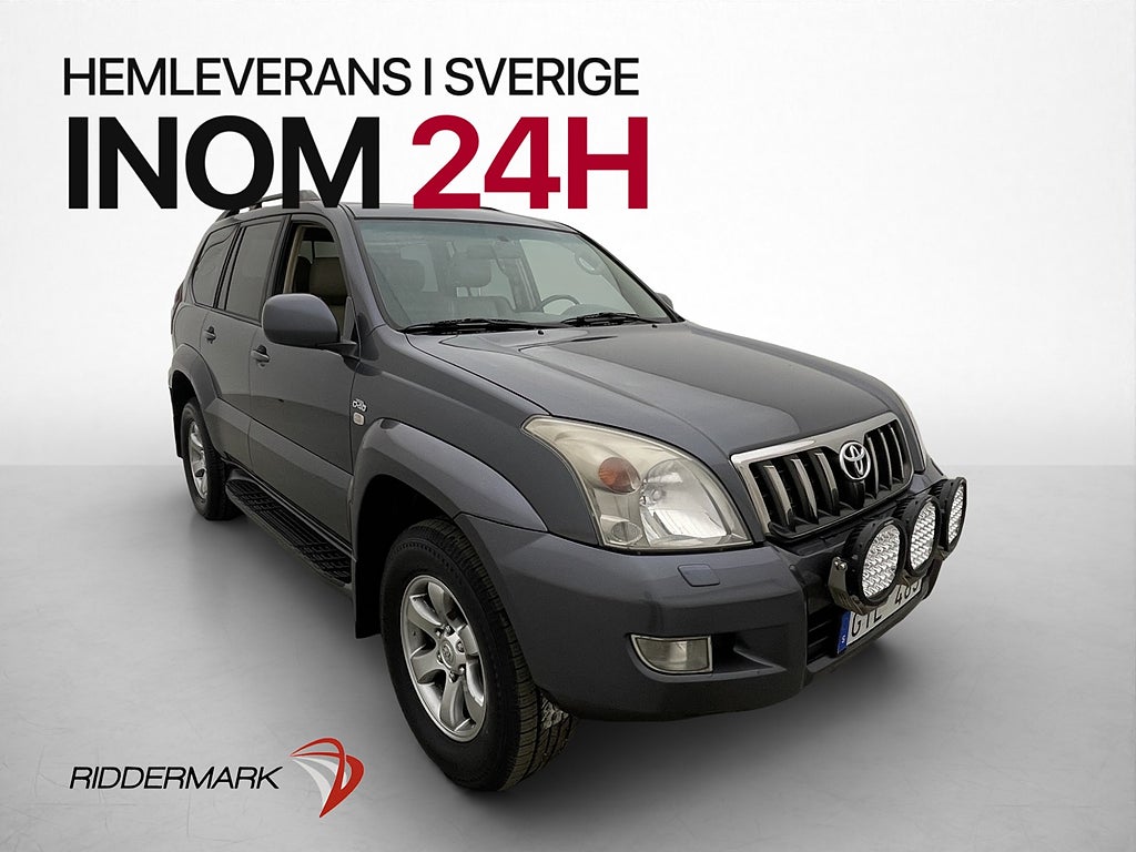 Toyota Land Cruiser 3.0 4x4 7-Sits Skinn Drag Diff Kamera