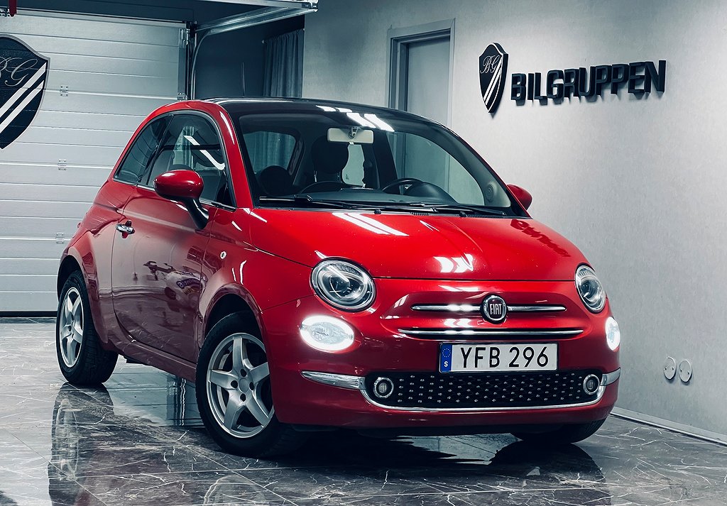 Fiat 500 1.2 8V Lounge Facelift|Nybesiktiga|Lågmil|Taklucka|