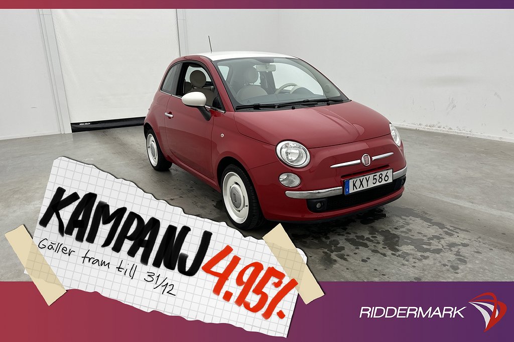 Fiat 500 1.2 8V 69hk Lounge Ski 4,95% Ränta