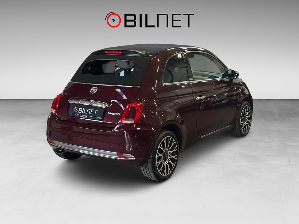 Fiat 500 Hybrid Lounge Star Edition Bordeaux Metallic Cabriolet