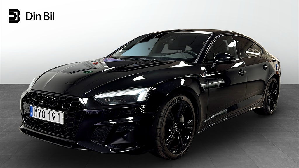 Audi A5 Sportback 45 TFSI 265HK q S-tr S-line / Komfortpaket / Svart
