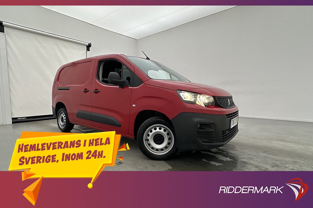 Peugeot Partner L2 130hk Ny-Kamrem Värm Drag CARPLAY Moms