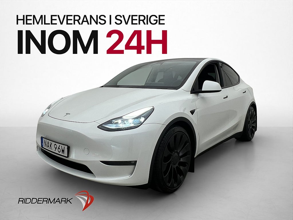 Tesla Model Y Performance AWD Drag Panorama Svensksåld MOMS