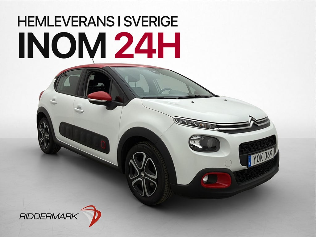 Citroën C3 1.2 PureTech 83hk M&K-Värmare P-Sensorer CarPlay