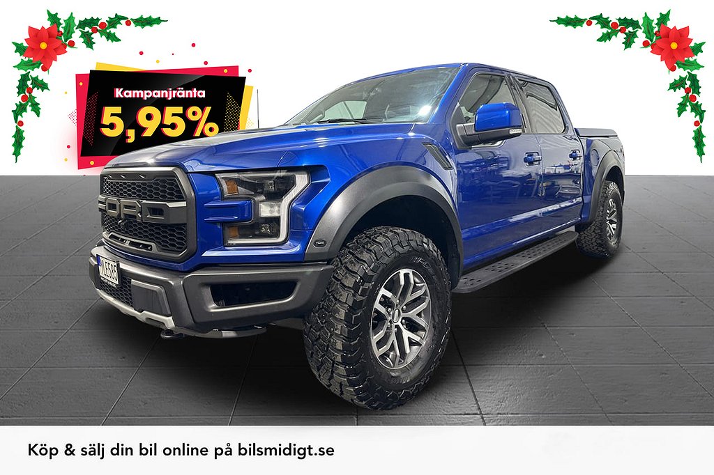 Ford F-150 Raptor SuperCrew 360 Pano B&O LågSkatt Moms 5,95%