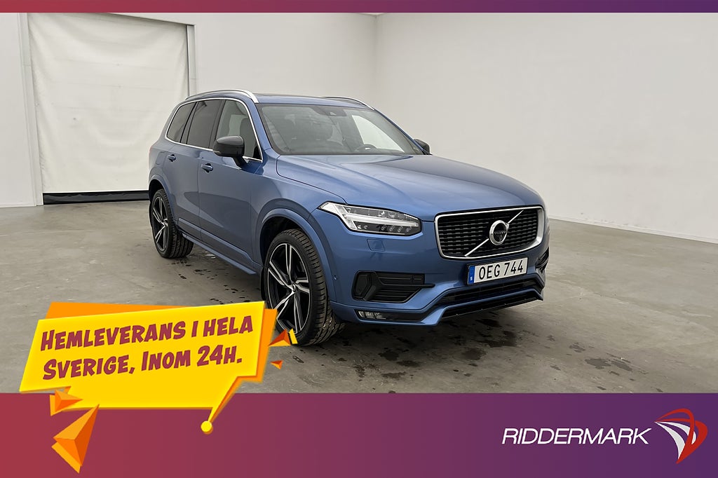 Volvo XC90 D5 AWD Polestar R-Design 7sits Pano B&W Luft 240h