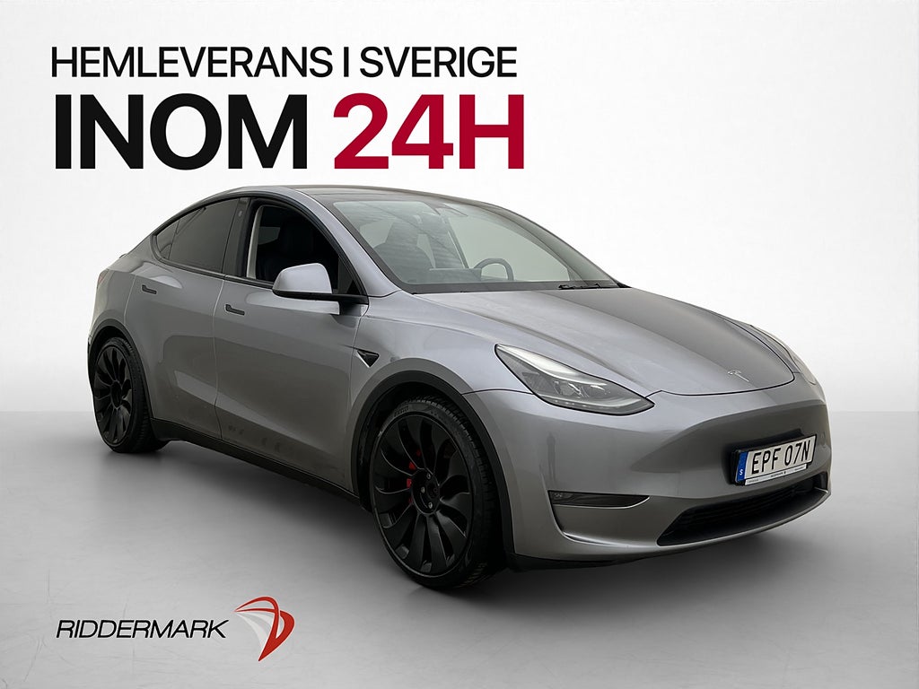 Tesla Model Y Performance AWD Dragkrok Värmare Panorama MOMS