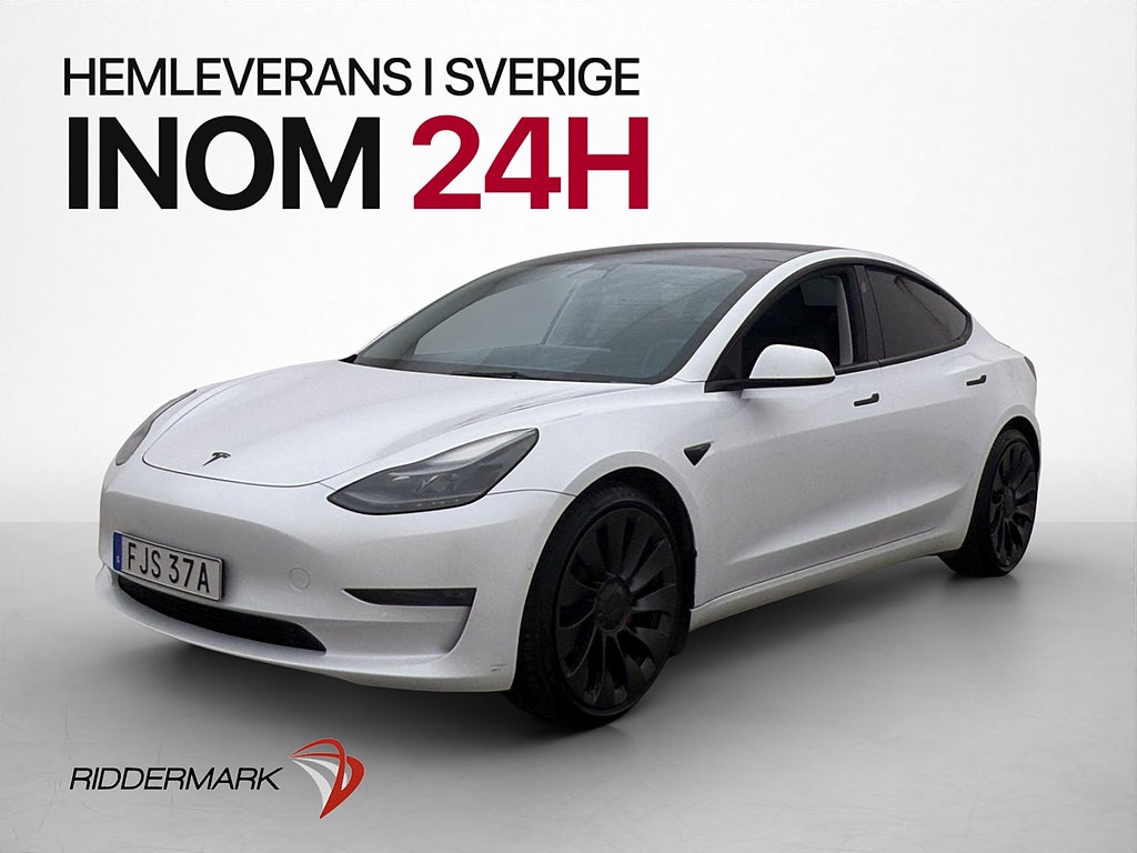 Tesla Model 3 Performance AWD Pano Autopilot Sv-Såld  513hk