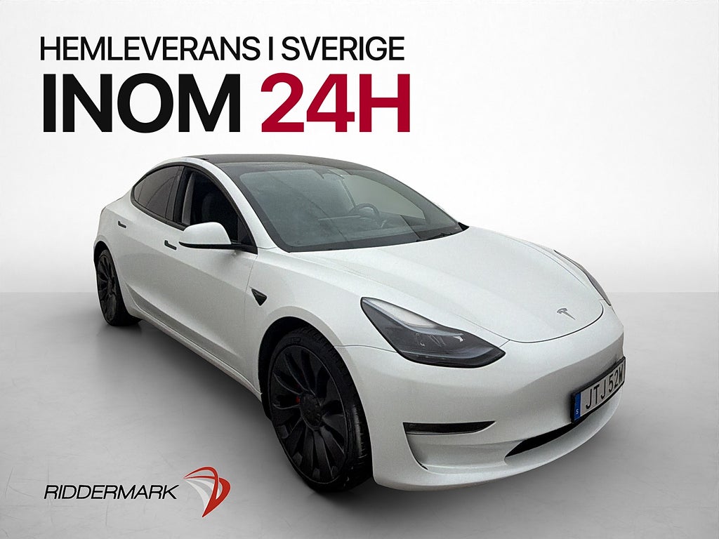 Tesla Model 3 Performance AWD Panorama Svensksåld