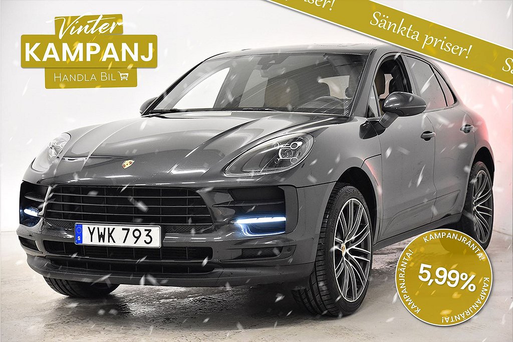 Porsche Macan PDK P-Värm Pano 14-vägs Drag Sv-Såld