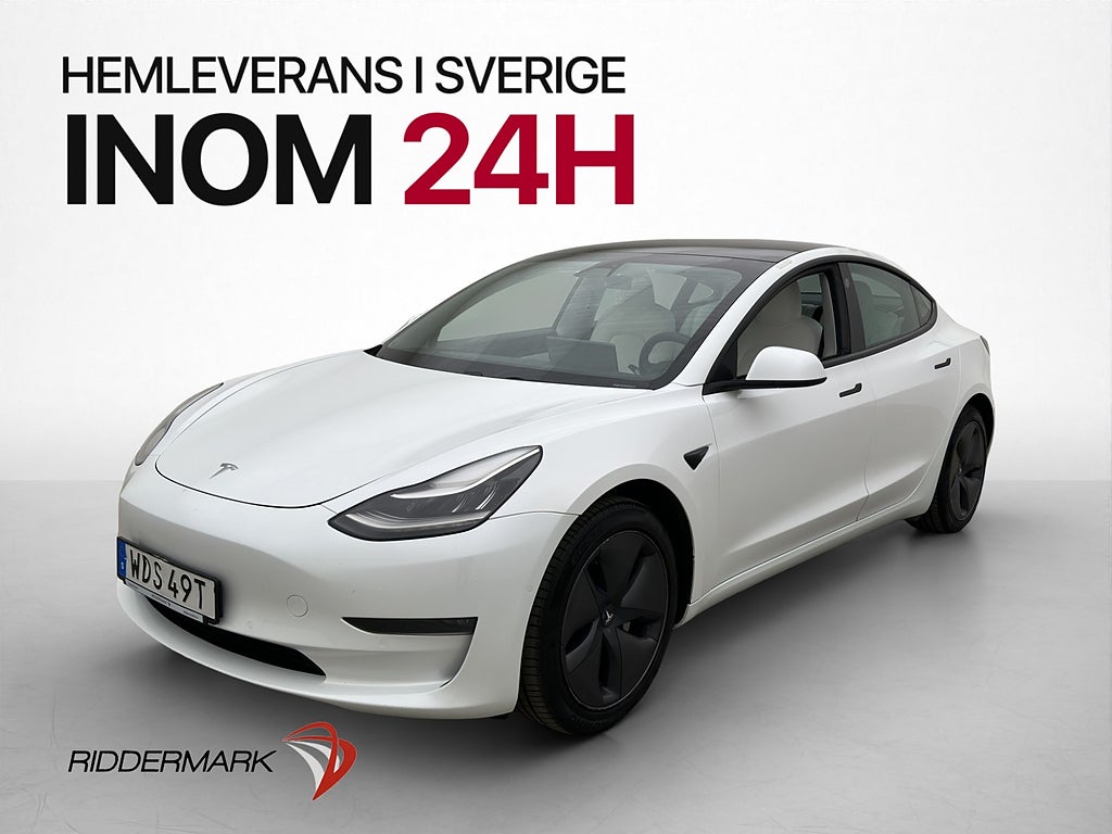 Tesla Model 3 Long Range AWD FSD Ljus interiör Svensksåld