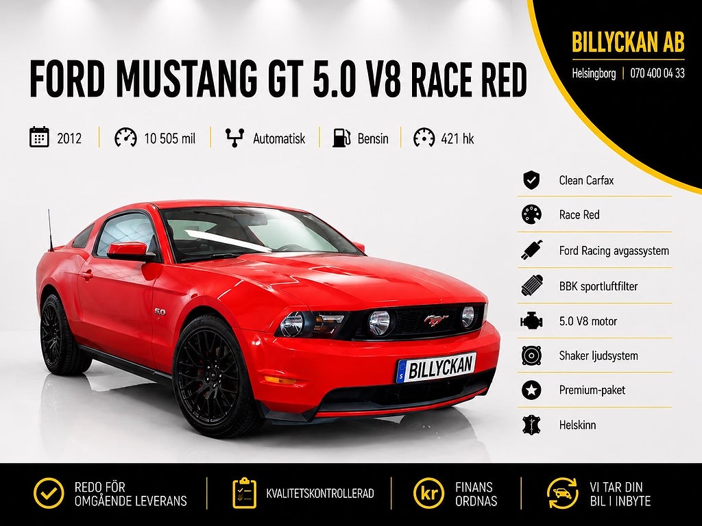 Ford Mustang GT 5.0 Premium|Clean Carfax|Race Red|Sportavgas|BBK