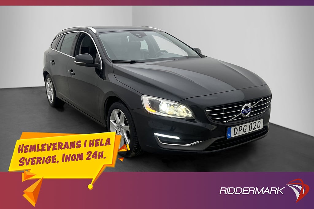 Volvo V60 Bi-Fuel 213hk Summum Värmare Skinn Drag Nyservad