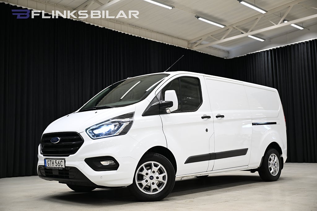 Ford transit Custom 130HK L2 Dubbeldörr|LED|Drag|Värmare|Backkamera