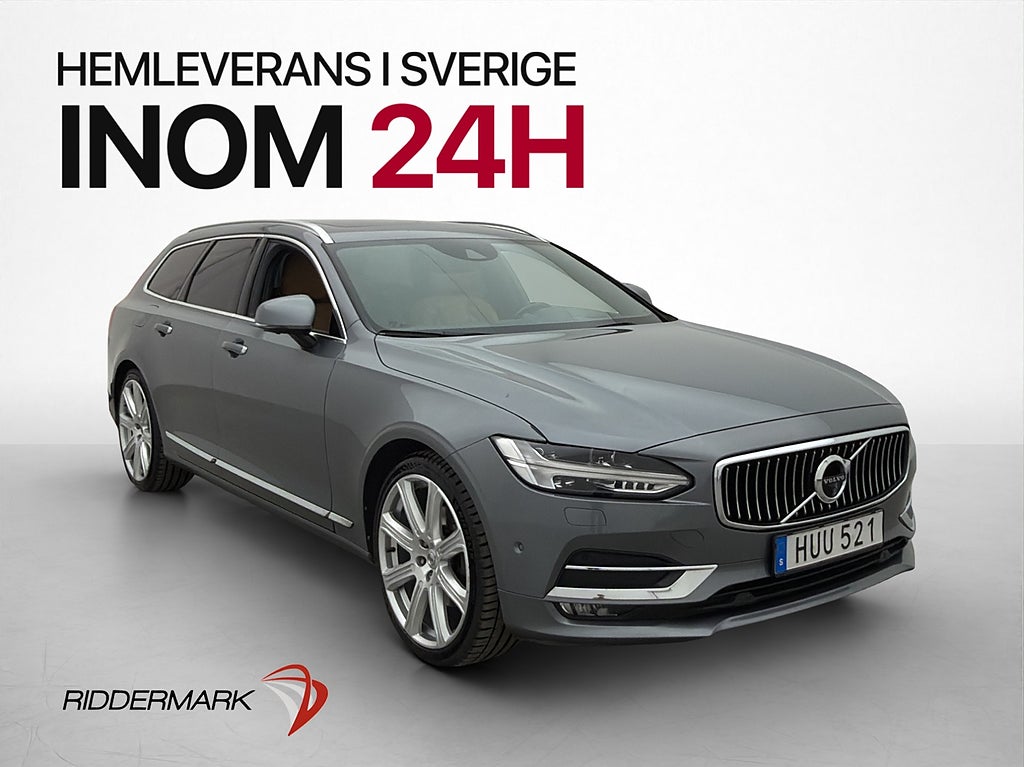 Volvo V90 D5 AWD Inscription VOC Pano B&W 360 HuD Skinn Drag