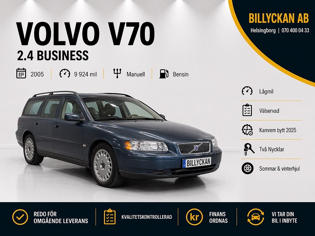 Volvo V70 2.4 Business |Endast "9924 mil"|Drag|SoV-Hjul|140hk