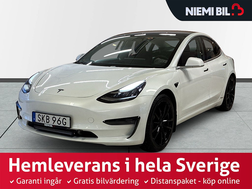 Tesla Model 3 Long Range AWD Värmare LED-ramp 360° Navi Panorama S&V