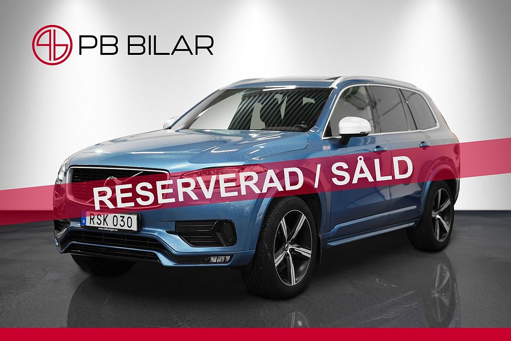 Volvo XC90 D5 AWD 235hk R-Design 7-Sits Pano 360° Drag VOC BLIS
